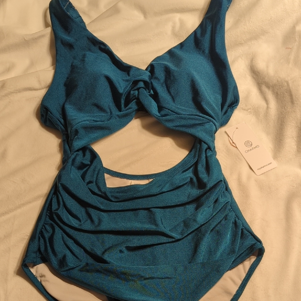Elegant Teal Twist Swimsuit